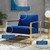 Seg Performance Velvet Accent Chair, Velvet, Metal Steel, Gold Blue Navy, 19547