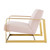Seg Performance Velvet Accent Chair, Velvet, Metal Steel, Gold Pink, 19548