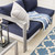 Shore Sunbrella® Fabric Aluminum Outdoor Patio Left-Arm Loveseat, Fabric, Aluminum, Metal, Steel, Silver Blue Navy, 19553