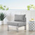 Shore Sunbrella® Fabric Aluminum Outdoor Patio Armless Chair, Fabric, Aluminum, Metal, Steel, Silver Grey Gray, 19560