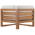 Upland Outdoor Patio Teak Wood 4-Piece Sectional Sofa Set, Wood, Brown Natural White, 19593
