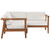 Bayport Outdoor Patio Teak Wood 3-Piece Sectional Sofa Set, Wood, Brown Natural White, 19598