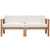 Bayport Outdoor Patio Teak Wood 2-Seater Loveseat, Wood, Brown Natural White, 19599
