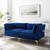 Ardent Performance Velvet Loveseat, Velvet, Blue Navy, 19609