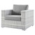 Convene Outdoor Patio Armchair, Rattan, Wicker, Grey Gray, 19697