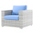 Convene Outdoor Patio Armchair, Rattan, Wicker, Light Grey Gray Light Blue, 19698