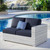 Convene Outdoor Patio Right-Arm Loveseat, Rattan, Wicker, Light Grey Gray Blue Navy, 19716