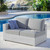Convene Outdoor Patio Left-Arm Loveseat, Rattan, Wicker, Grey Gray, 19719