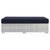 Convene Outdoor Patio Rectangular Ottoman, Rattan, Wicker, Light Grey Gray Blue Navy, 19746