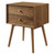Ember Wood Nightstand With USB Ports, Wood, Brown Walnut, 19789