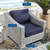 Conway Sunbrella® Outdoor Patio Wicker Rattan 2-Piece Armchair and Ottoman Set, Rattan, Wicker, Light Grey Gray Blue Navy, 19822