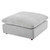 Commix Down Filled Overstuffed Performance Velvet Ottoman, Velvet, Light Grey Gray, 19855