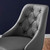 Distinct Tufted Swivel Vegan Leather Office Chair, Faux Vegan Leather, Black Grey Gray, 19880