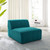 Bartlett Upholstered Fabric Armless Chair, Fabric, Teal Blue, 19962