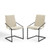 Pitch Dining Armchair Upholstered Fabric Set of 2, Fabric, Metal Steel, Black Beige, 20112