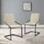 Pitch Dining Armchair Upholstered Fabric Set of 2, Fabric, Metal Steel, Black Beige, 20112
