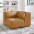 Restore Vegan Leather Sectional Sofa Corner Chair, Faux Vegan Leather, Tan, 20123