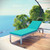 Shore Outdoor Patio Aluminum Chaise with Cushions, Aluminum, Metal, Steel, Silver Blue, 20132