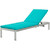Shore Outdoor Patio Aluminum Chaise with Cushions, Aluminum, Metal, Steel, Silver Blue, 20139
