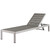 Shore Outdoor Patio Aluminum Chaise with Cushions, Aluminum, Metal, Steel, Silver Blue, 20139