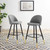 Cordial Fabric Bar Stools - Set of 2, Fabric, Metal, Light Grey Gray, 20206
