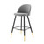 Cordial Fabric Bar Stools - Set of 2, Fabric, Metal, Light Grey Gray, 20206