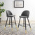 Cordial Performance Velvet Bar Stools - Set of 2, Velvet, Metal Steel, Grey Gray, 20210