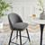 Cordial Performance Velvet Bar Stools - Set of 2, Velvet, Metal Steel, Grey Gray, 20210