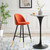 Cordial Performance Velvet Bar Stools - Set of 2, Velvet, Metal Steel, Orange, 20214