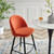 Cordial Performance Velvet Bar Stools - Set of 2, Velvet, Metal Steel, Orange, 20214