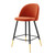 Cordial Performance Velvet Counter Stools - Set of 2, Velvet, Metal Steel, Orange, 20228