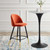 Cordial Performance Velvet Counter Stools - Set of 2, Velvet, Metal Steel, Orange, 20228