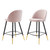 Cordial Performance Velvet Counter Stools - Set of 2, Velvet, Metal Steel, Pink, 20229