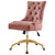 Regent Tufted Performance Velvet Office Chair, Velvet, Gold Pink, 20256
