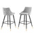 Adorn Performance Velvet Bar Stool Set of 2, Velvet, Light Grey Gray, 20301