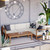 Upland Outdoor Patio Teak Wood 5-Piece Sectional Sofa Set, Wood, Brown Natural White, 20321