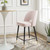 Rouse Performance Velvet Counter Stool, Velvet, Metal Steel, Pink, 20396