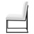 Indulge Channel Tufted Fabric Dining Chair, Fabric, Metal Steel, White, 20405