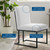 Indulge Channel Tufted Fabric Dining Chair, Fabric, Metal Steel, White, 20405
