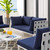 Harmony 4-Piece Sunbrella® Outdoor Patio Aluminum Seating Set, Aluminum, Metal, Steel, Grey Gray Blue Navy, 20432