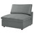 Commix Down Filled Overstuffed Vegan Leather Armless Chair, Faux Vegan Leather, Grey Gray, 20437