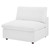 Commix Down Filled Overstuffed Vegan Leather Armless Chair, Faux Vegan Leather, White, 20439
