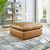 Commix Down Filled Overstuffed Vegan Leather Ottoman, Faux Vegan Leather, Tan, 20441