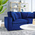 Commix Down Filled Overstuffed Performance Velvet Loveseat, Velvet, Blue Navy, 20564