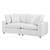 Commix Down Filled Overstuffed Performance Velvet Loveseat, Velvet, White, 20565