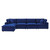 Commix Down Filled Overstuffed Performance Velvet 5-Piece Sectional Sofa, Velvet, Blue Navy, 20592