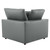 Commix Down Filled Overstuffed Vegan Leather 4-Piece Sectional Sofa, Faux Vegan Leather, Grey Gray, 20700