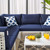 Harmony 6-Piece Sunbrella® Basket Weave Outdoor Patio Aluminum Sectional Sofa Set, Aluminum, Metal, Steel, Blue Navy, 20732