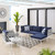 Harmony 6-Piece Sunbrella® Outdoor Patio Aluminum Seating Set, Aluminum, Metal, Steel, Grey Gray Blue Navy, 20746