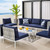 Harmony 8-Piece Sunbrella® Basket Weave Outdoor Patio Aluminum Sectional Sofa Set, Aluminum, Metal, Steel, Blue Navy, 20756